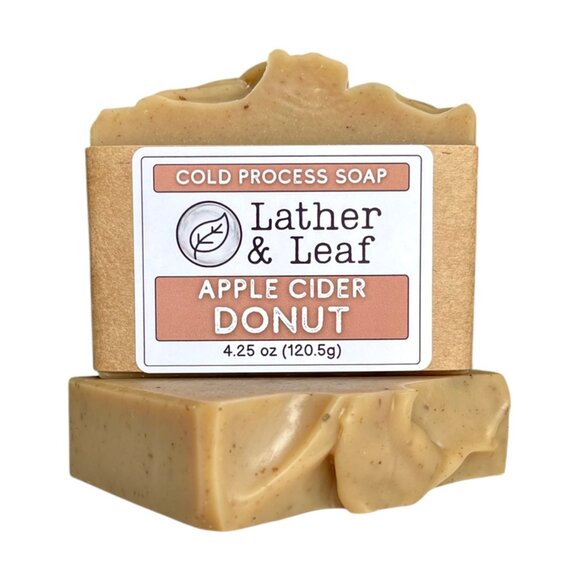 Apple Cider Donut Cold Process Soap Natural Handcrafted Artisan Soap Bar - Picture 2 of 4